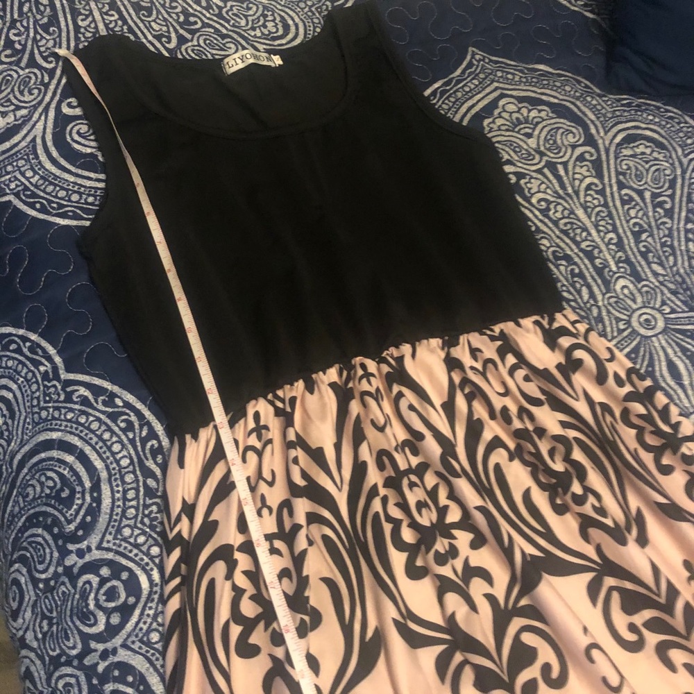 Summer Dress Sleeveless BlackTop with Pattern Pink - Picture 11 of 11